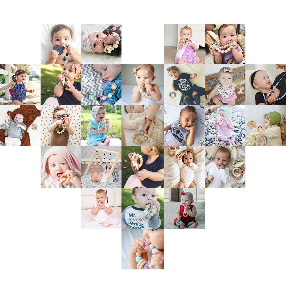 Wooden Crochet Animal Teether Rattle Newborn Sensory Toys - Tophatter Daily Deals