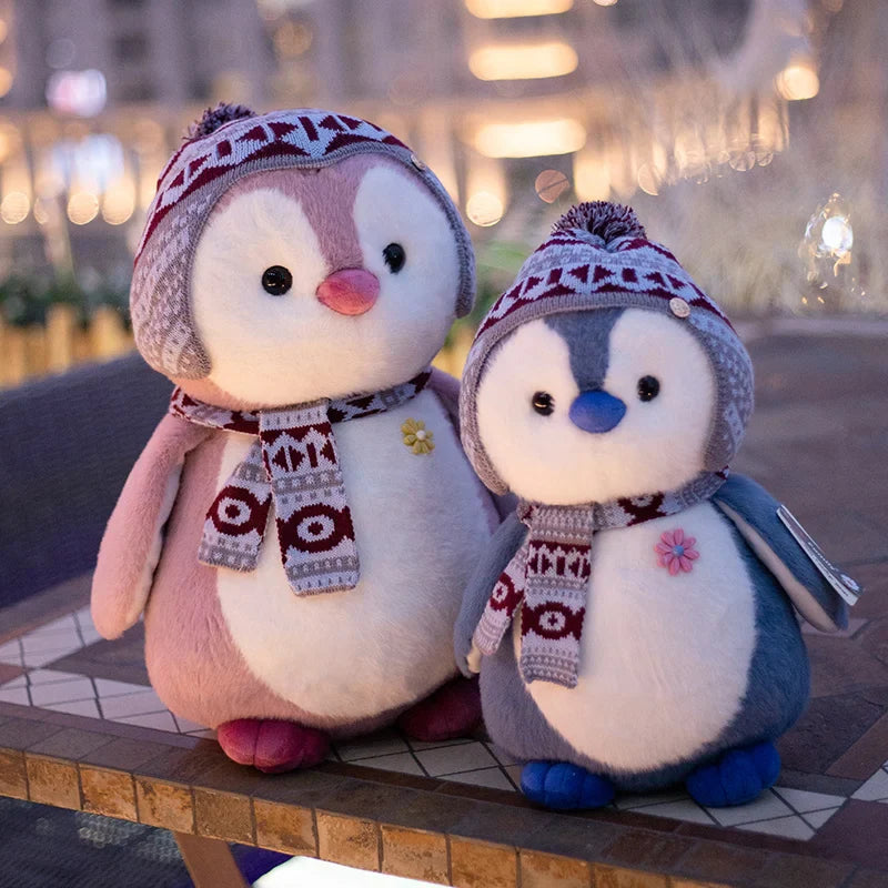 Cosy Penguin With Scarf and Hat Plush Winter Christmas Plush Animals - Tophatter Daily Deals
