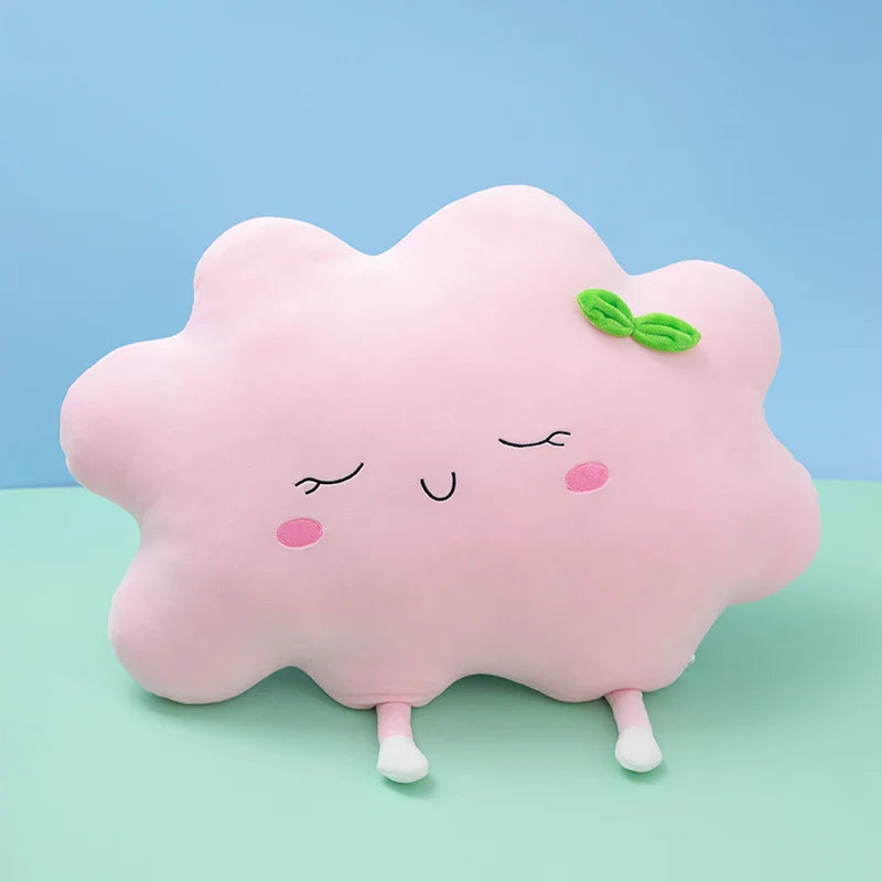 Happy Yellow Sunshine Sun Plush Smiley Cloud Rain Raindrops Weather Rainbows - Tophatter Daily Deals