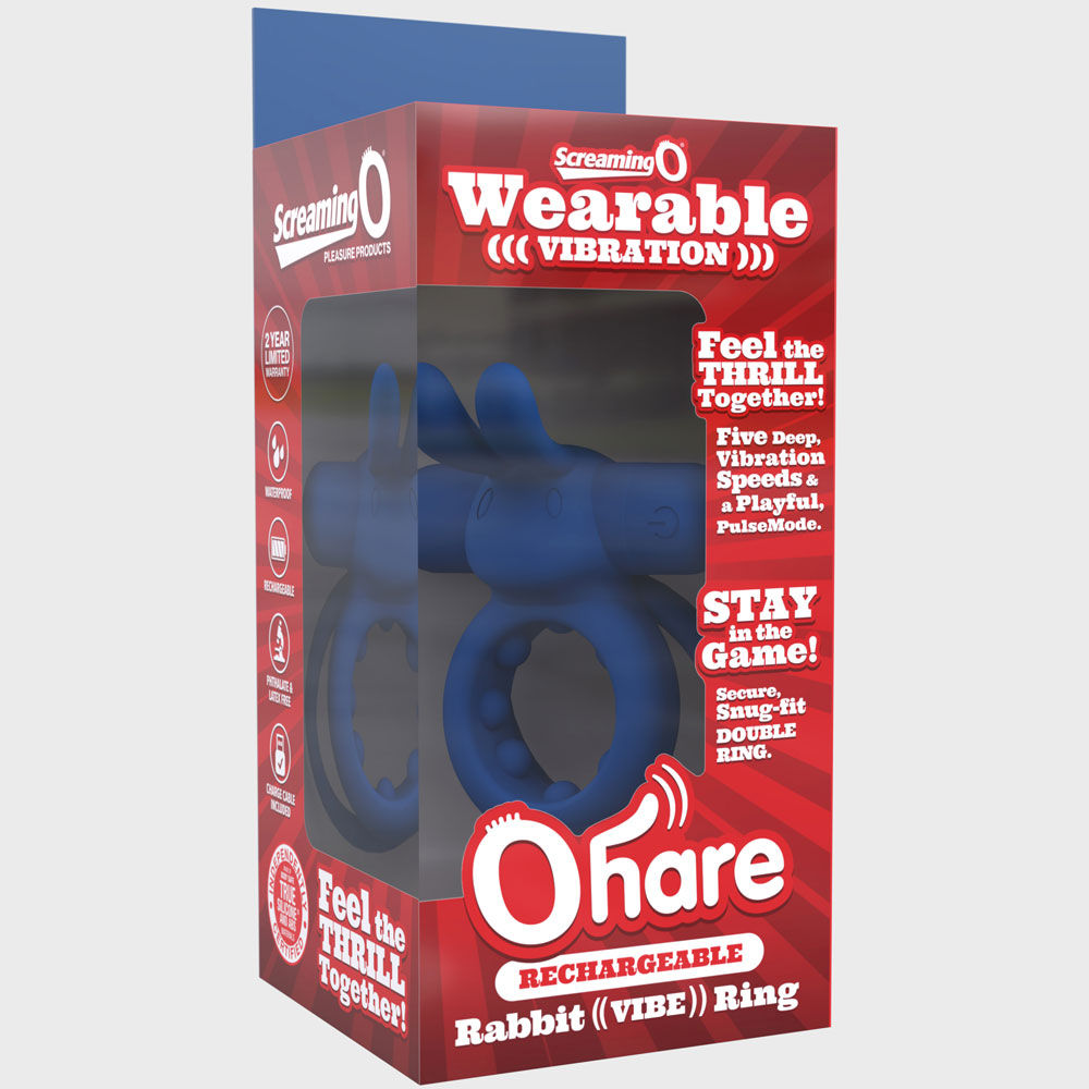 Ohare (Black | Blue | Green) – Rechargeable Silicone Rabbit Vibrating Cock Ring > Cock Ring > Vibrating - Tophatter Daily Deals