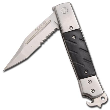 Hidden Release Dual Action Automatic Knife Tanto Ser - Saw Tooth Knife-Auto - Tophatter Daily Deals