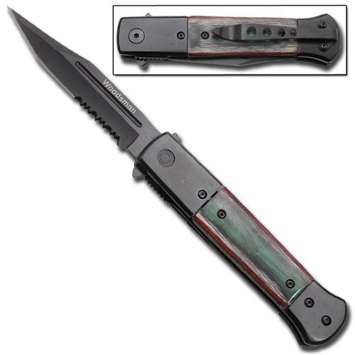 Hidden Release Dual Action Automatic Knife Tanto Ser - Woodsman Knife-Auto - Tophatter Daily Deals