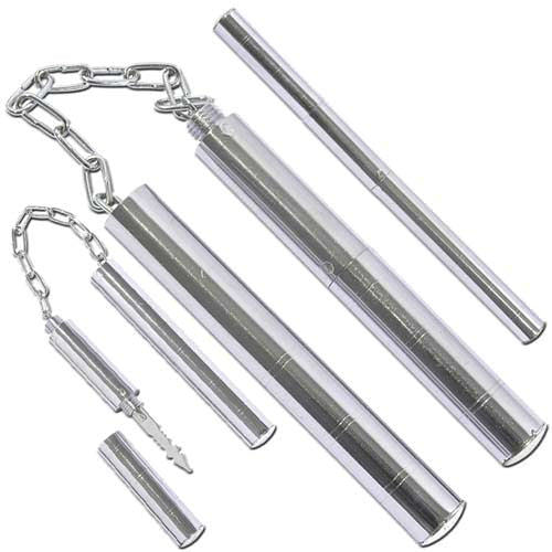 Hidden Dagger Metal Convertible Nunchaku Chrome Collectible Weapons - Tophatter Daily Deals