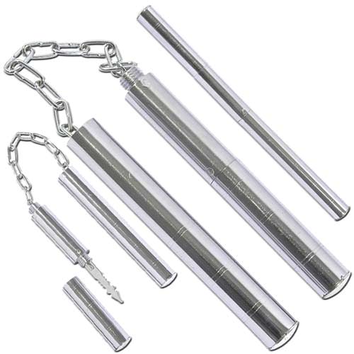 Hidden Dagger Metal Convertible Nunchaku Chrome - Tophatter's Guns'N'Weapons Store Collectible Weapons - Tophatter Daily Deals