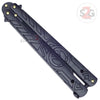 Hieroglyphic Butterfly Knife Riveted Unique Balisong - Black Knife-Balisong - Tophatter Daily Deals