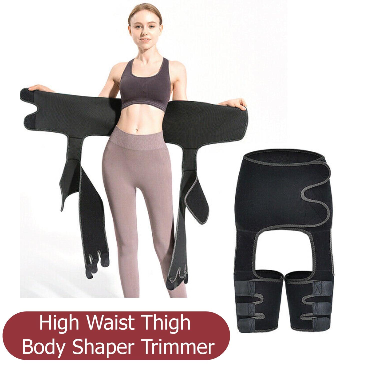 High Waist Thigh Trimmer - 3in1 High High Waist Thigh Body Shaper Trimmer Trainer Butt Lifter Slimming Belt Fitness - Tophatter Daily Deals