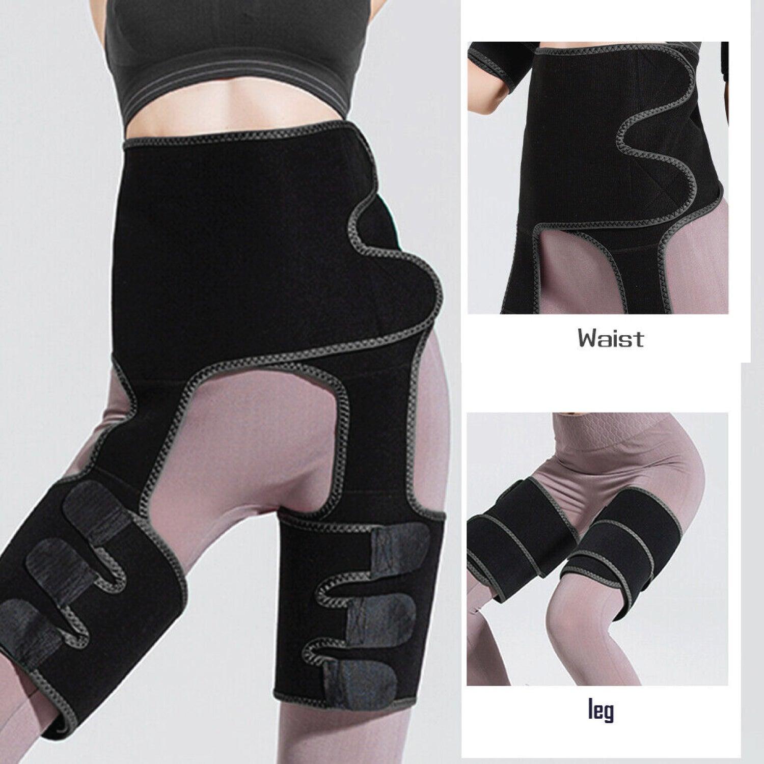 High Waist Thigh Trimmer - 3in1 High High Waist Thigh Body Shaper Trimmer Trainer Butt Lifter Slimming Belt Fitness - Tophatter Daily Deals