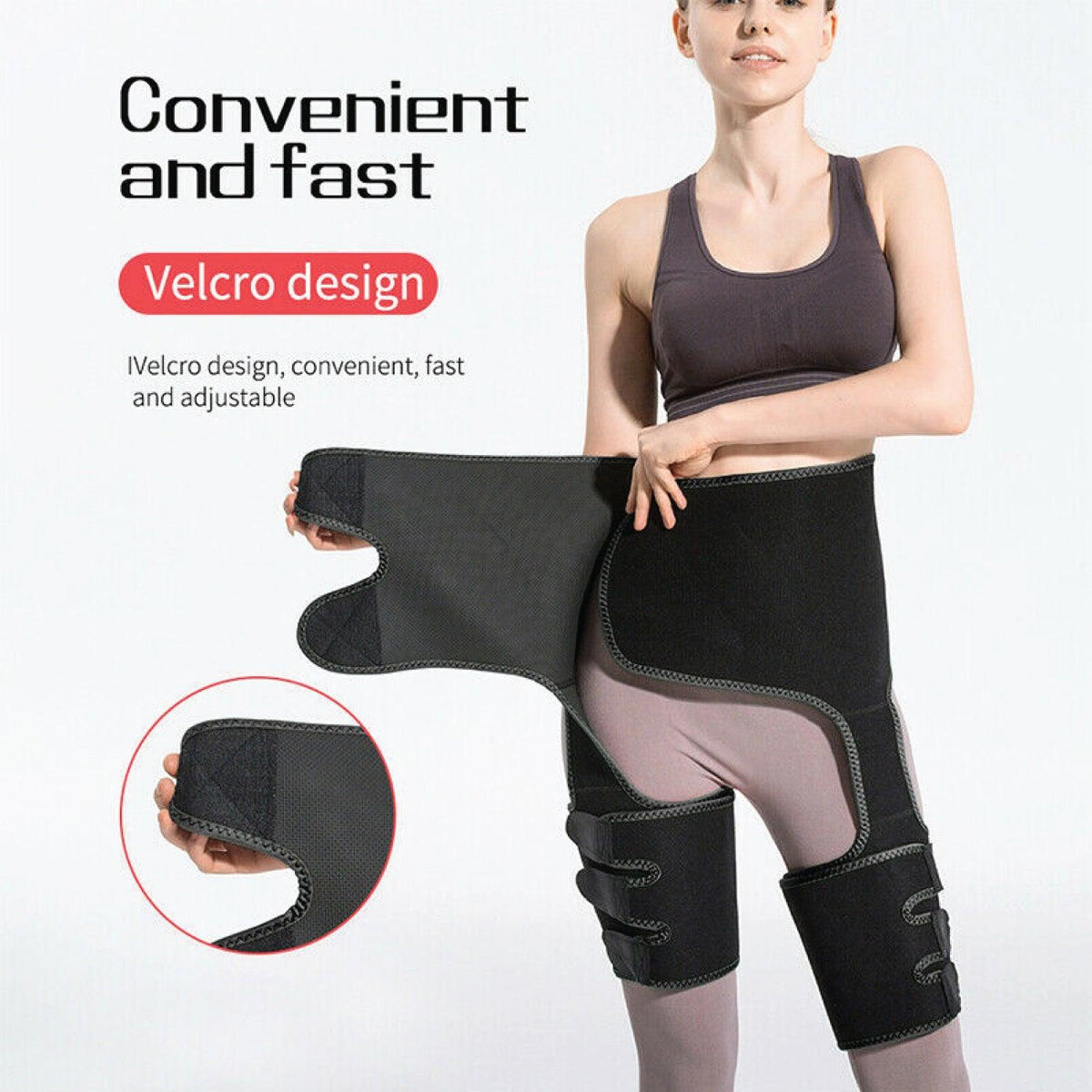 High Waist Thigh Trimmer - 3in1 High High Waist Thigh Body Shaper Trimmer Trainer Butt Lifter Slimming Belt Fitness - Tophatter Daily Deals