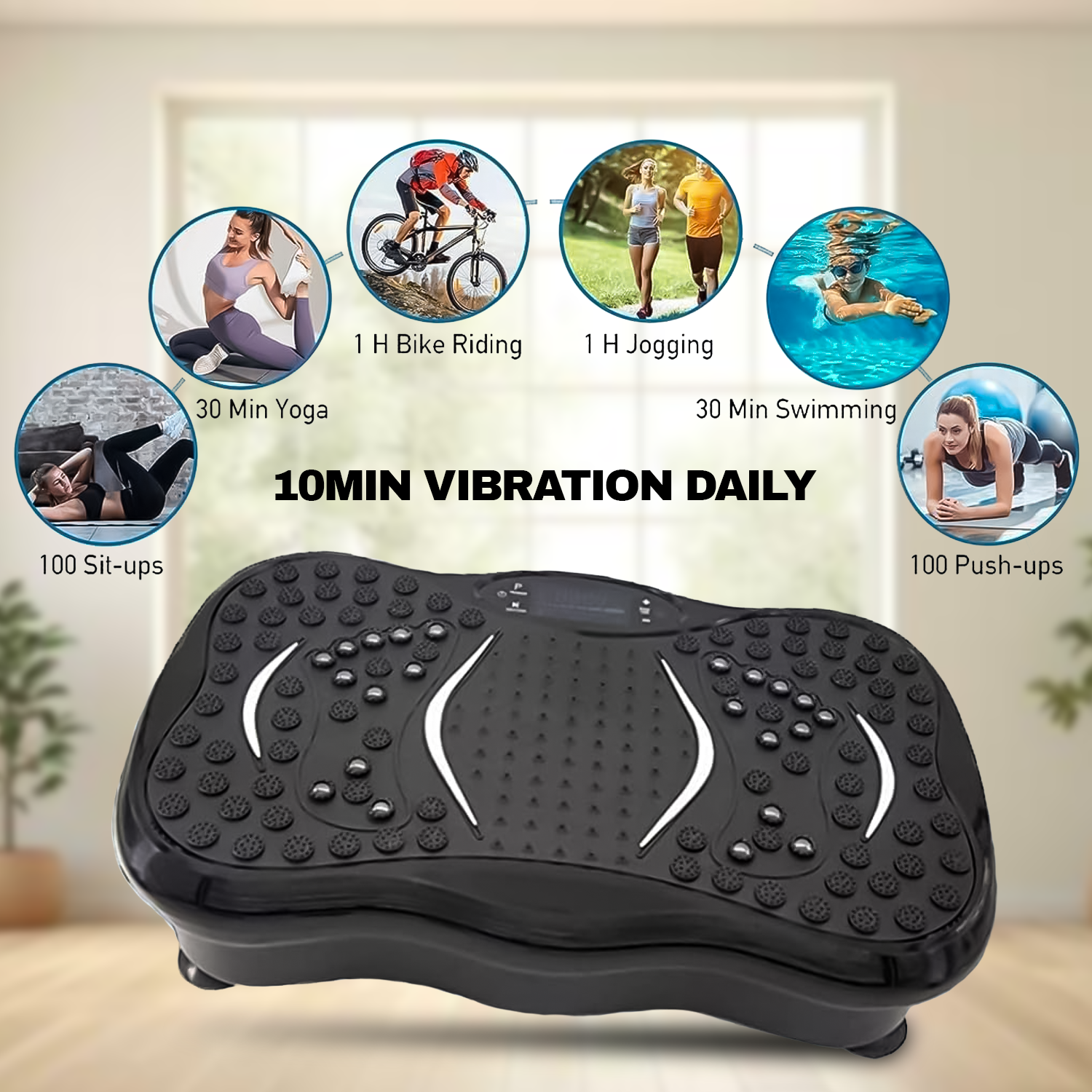 Vibrating Exercise Plate – Home Gym Workout Machine for Weight Loss & Muscle Toning Accessories - Tophatter Daily Deals