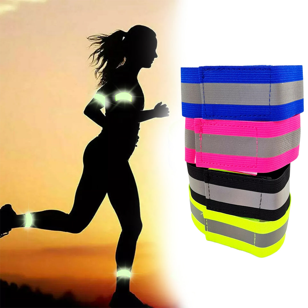High Visibility Bands – Adjustable Reflective Arm Band Safety Bands for Running Jogging Cycling Walking & Sports Sports & Outdoor - Tophatter Daily Deals