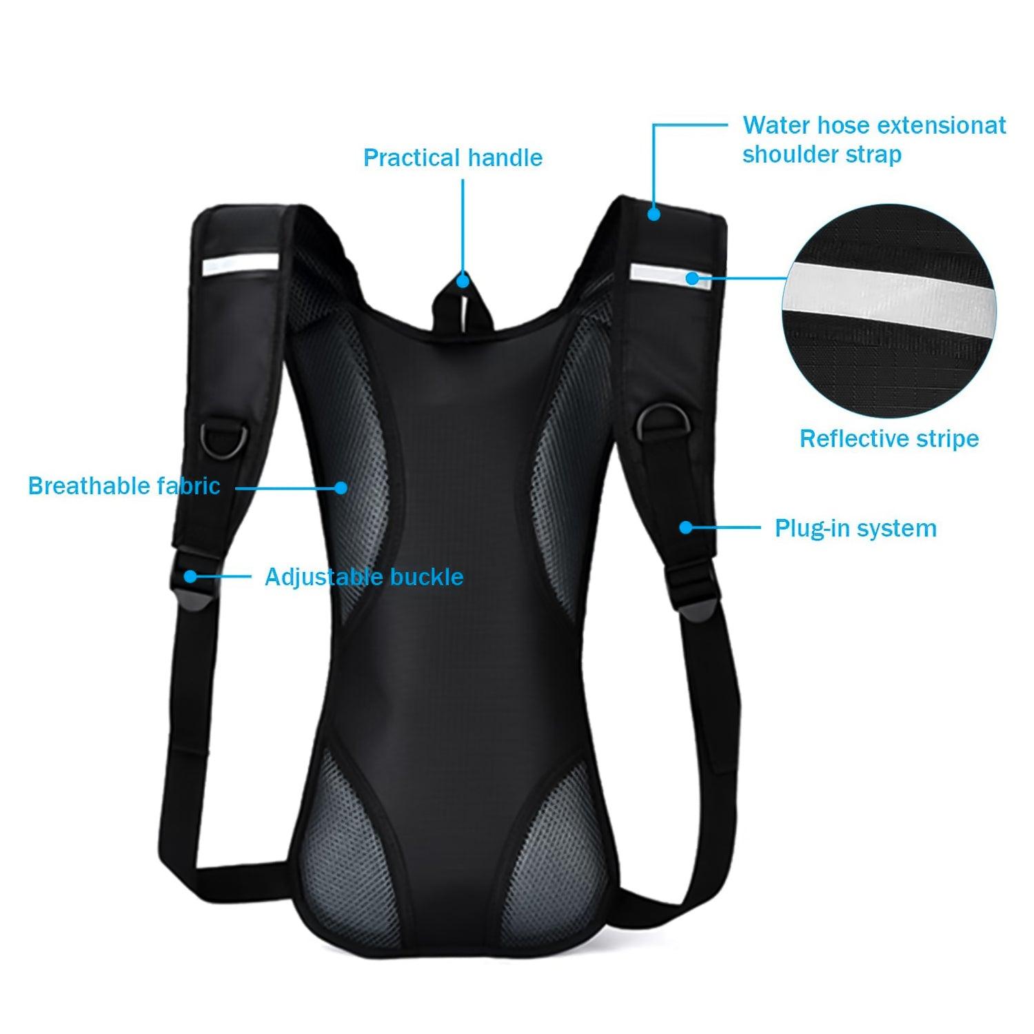 Backpack With Water Bladder - 2L Hydration Backpack Cycling Hiking Running Travel Sports & Outdoor - Tophatter Daily Deals