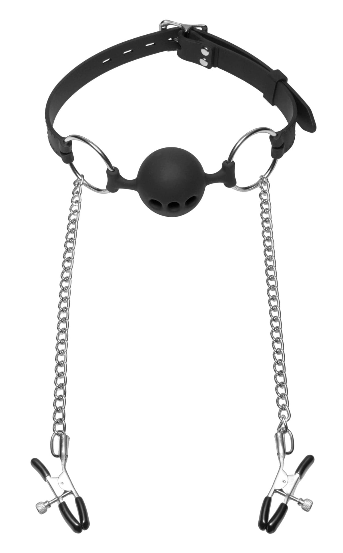 Hinder Breathable Silicone Ball Gag With Nipple Clamps > Bondage Gear > Gags and Bits - Tophatter Daily Deals
