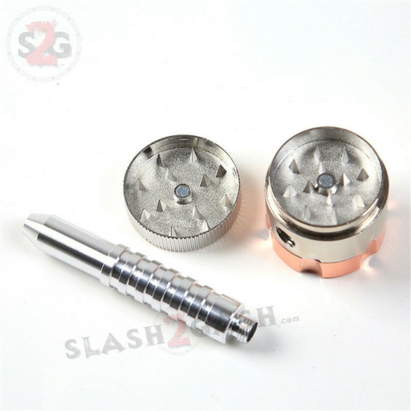 Six Shooter Rotating Revolver Smoking Bullet Metal Pipe w/ Grinder - V3 Smoking Accessories - Tophatter Daily Deals