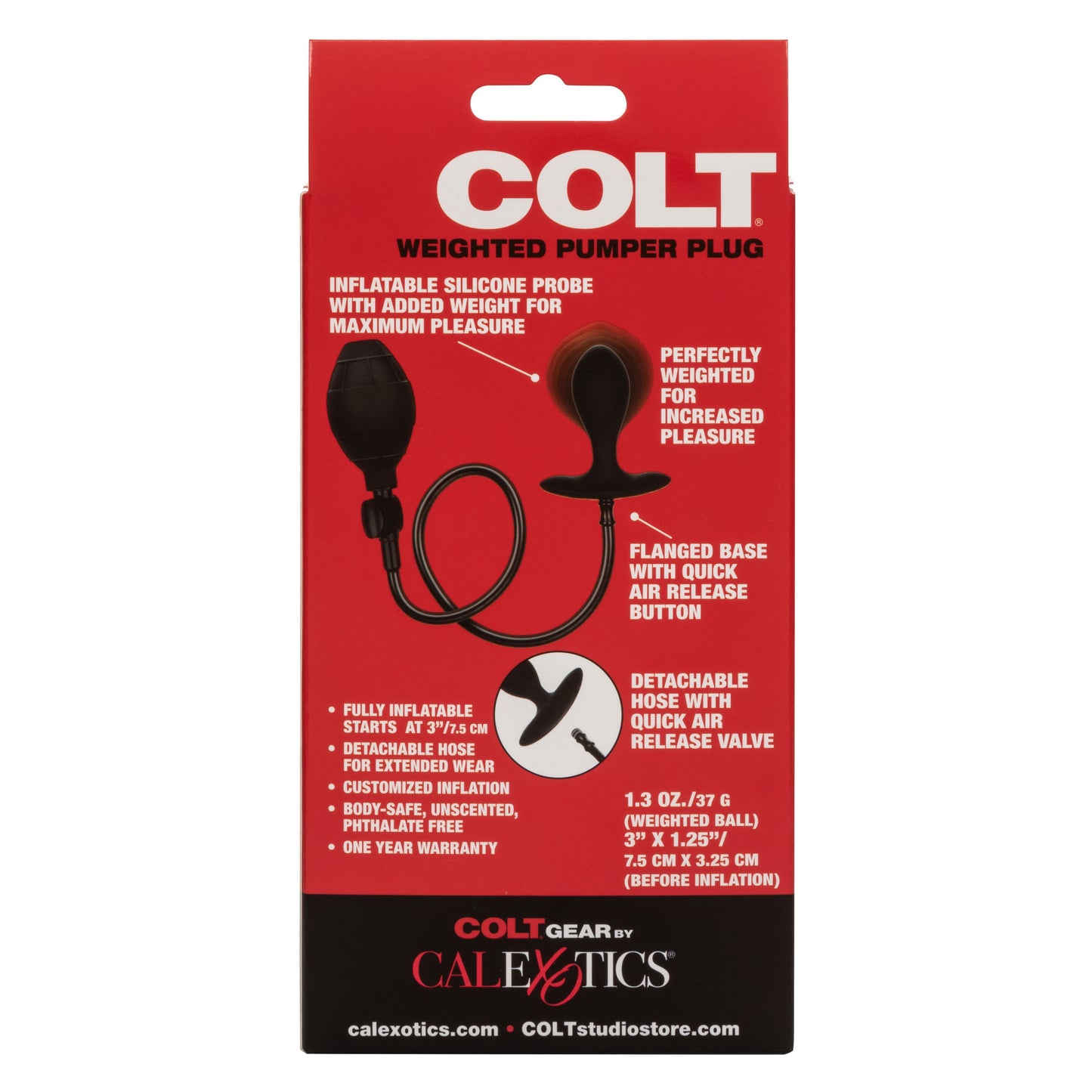 Colt Weighted Pumper Plug – Inflatable Anal Plug for Men > Anal Range > Tunnel and Stretchers - Tophatter Daily Deals