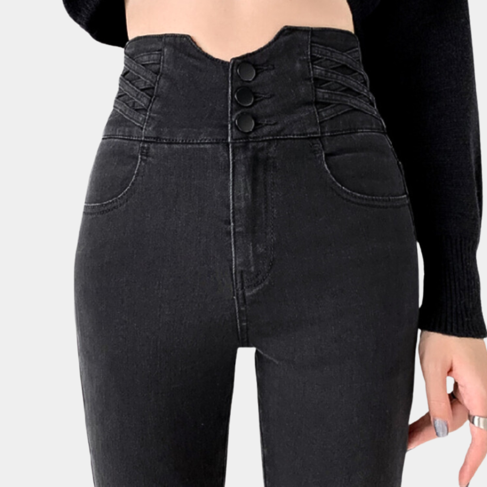 High-Waisted & Fitted women’s jeans – classic design, durable fabric, for everyday wear Black women's jeans - Tophatter Daily Deals