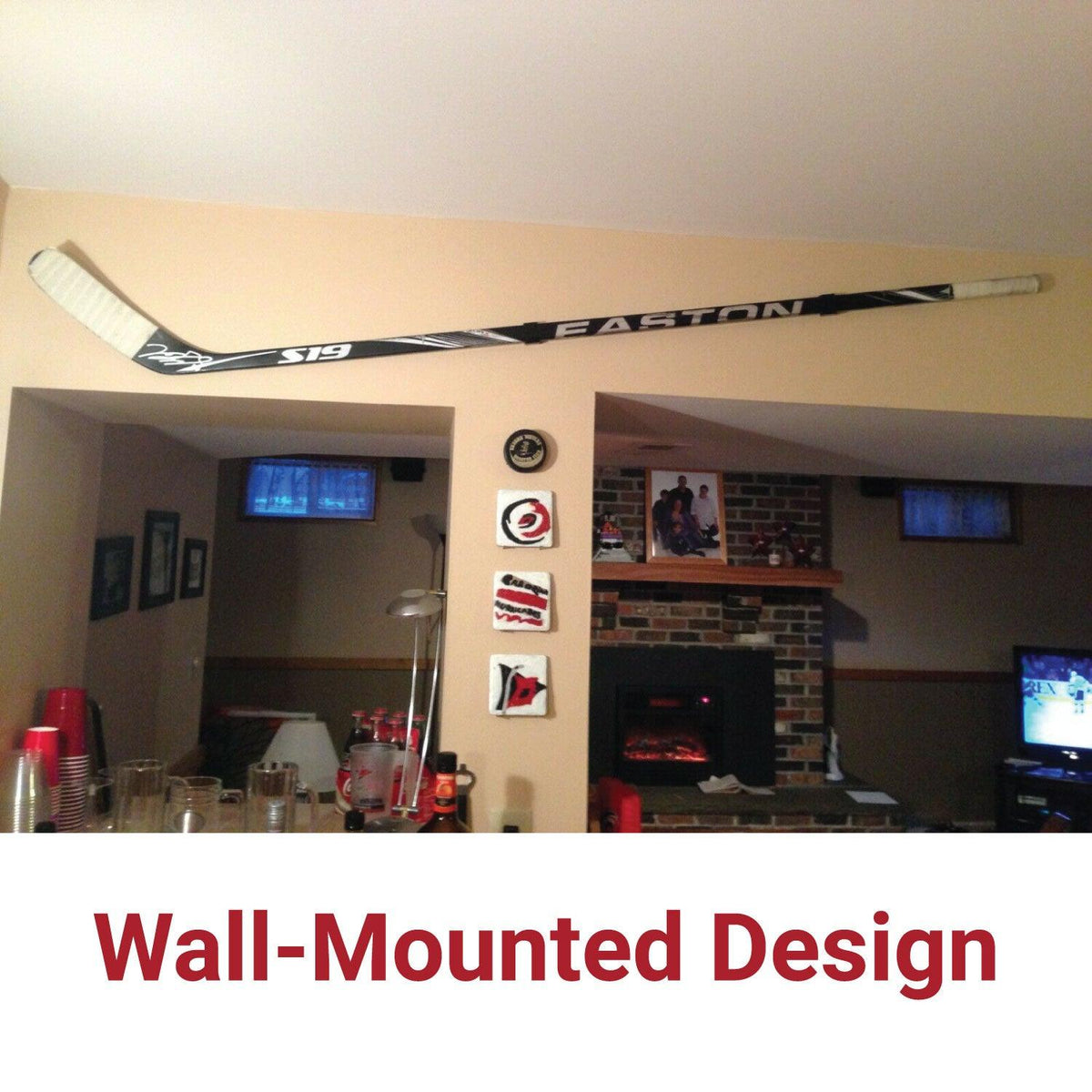 Hockey Stick Holder Wall - Sliveal Hockey Stick Display Holder - Hockey Stick Display Wall Mount - Hockey Stick Fishing Pole Trekking Pole Hangings - Tophatter Daily Deals