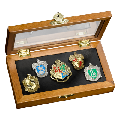 Harry Potter - Official Hogwarts House Pins Collection & Display Case Pin Set - Tophatter Daily Deals