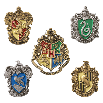 Harry Potter - Official Hogwarts House Pins Collection & Display Case Pin Set - Tophatter Daily Deals