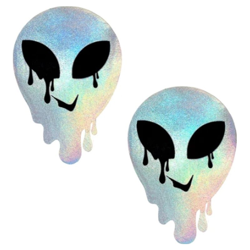Holographic Melty Alien Pasties for Raves and Parties > Clothes > Pasties - Tophatter Daily Deals