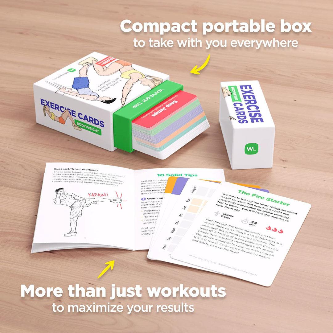 Home Workout Cards Deck for Women and Men - WorkoutLabs Exercise Cards: Bodyweight – Home Workout Cards Deck Exercise & Fitness - Tophatter Daily Deals