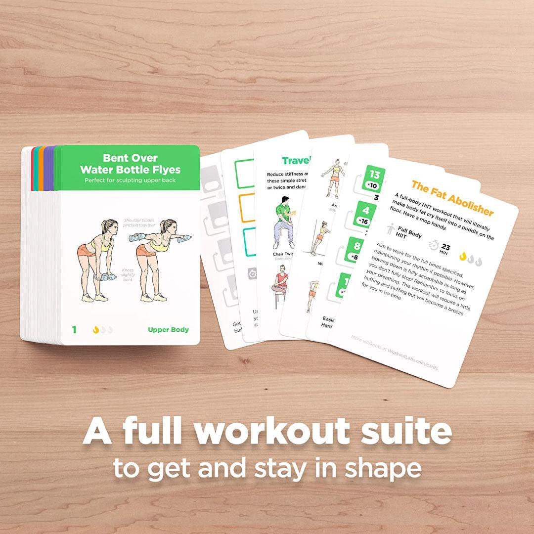 Home Workout Cards Deck for Women and Men - WorkoutLabs Exercise Cards: Bodyweight – Home Workout Cards Deck Exercise & Fitness - Tophatter Daily Deals