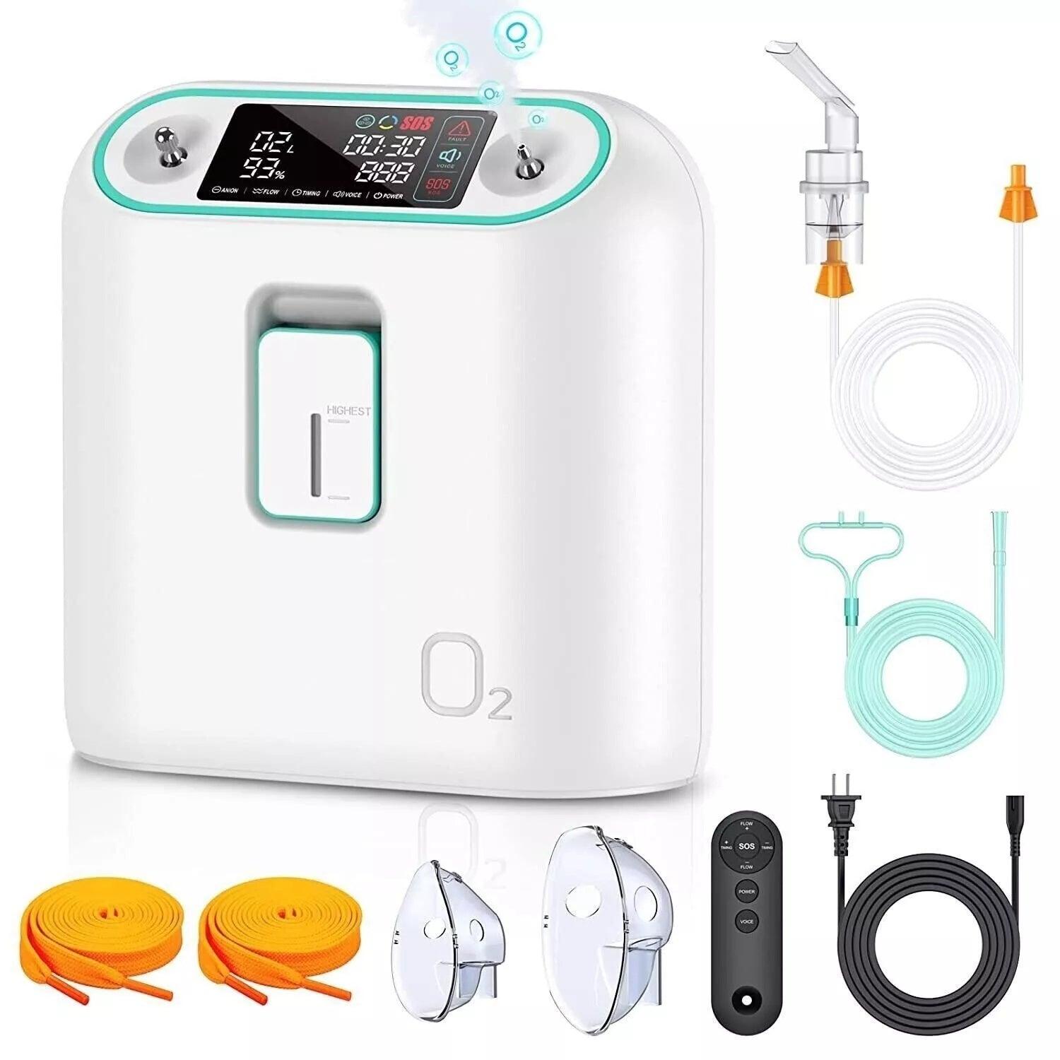 Home Air Purification - 2-9L/min Oxygen purifier Machine Atomization Function High Purity Flow Rate 93% Health Care - Tophatter Daily Deals