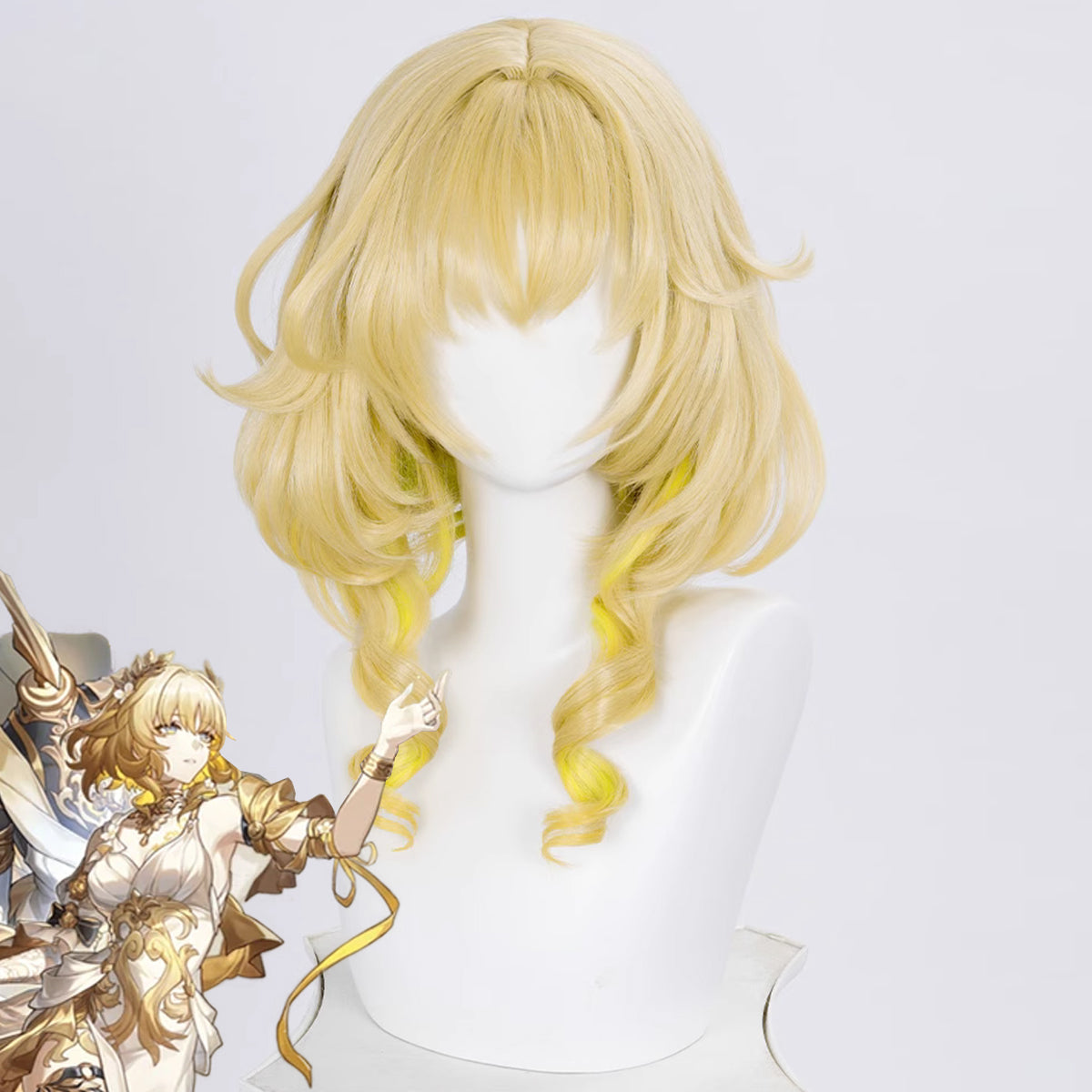 Honkai: Star Rail Saga of Heroes Aglaea Golden Cosplay Wig Wig - Tophatter Daily Deals