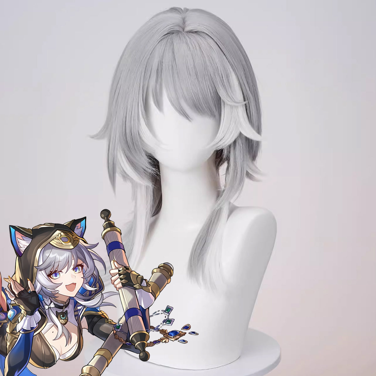 Honkai: Star Rail The Chrysos Heirs Cifera Grey Cosplay Wig Wig - Tophatter Daily Deals