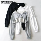 Hoodie Female Hoodie Personality Irregular Crop Ultra Short Style Long Sleeve Top Female Drop Shipping - Tophatter Daily Deals