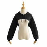 Hoodie Female Hoodie Personality Irregular Crop Ultra Short Style Long Sleeve Top Female Drop Shipping - Tophatter Daily Deals