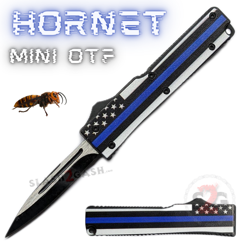 California Legal Mini OTF Dual Action Automatic Knife - Blue Line Hornet Knife-OTF - Tophatter Daily Deals