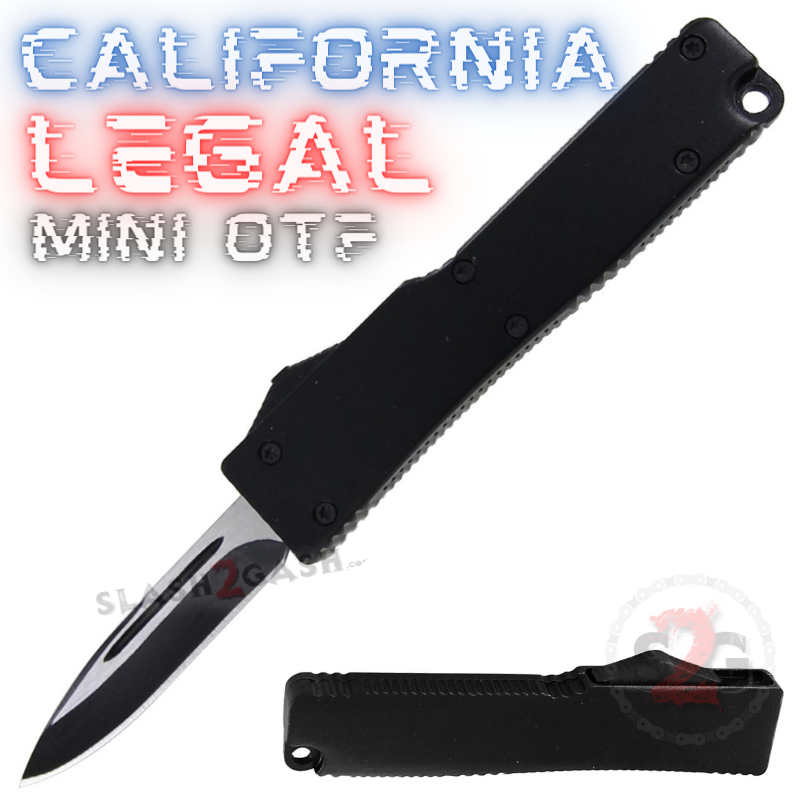 California Legal Mini OTF Dual Action Automatic Knife - Black Hornet Knife-OTF - Tophatter Daily Deals