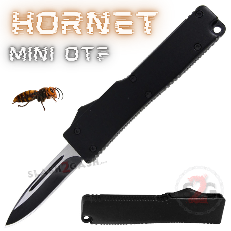 California Legal Mini OTF Dual Action Automatic Knife - Black Hornet Knife-OTF - Tophatter Daily Deals