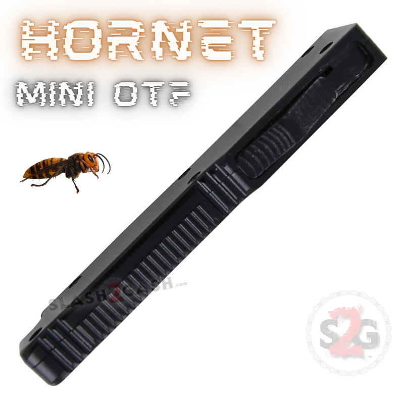 Hornet Mini OTF Knife Small Automatic Keychain Switchblade - Asst. colors Black - Double Edge NO CLIP Knife-OTF - Tophatter Daily Deals