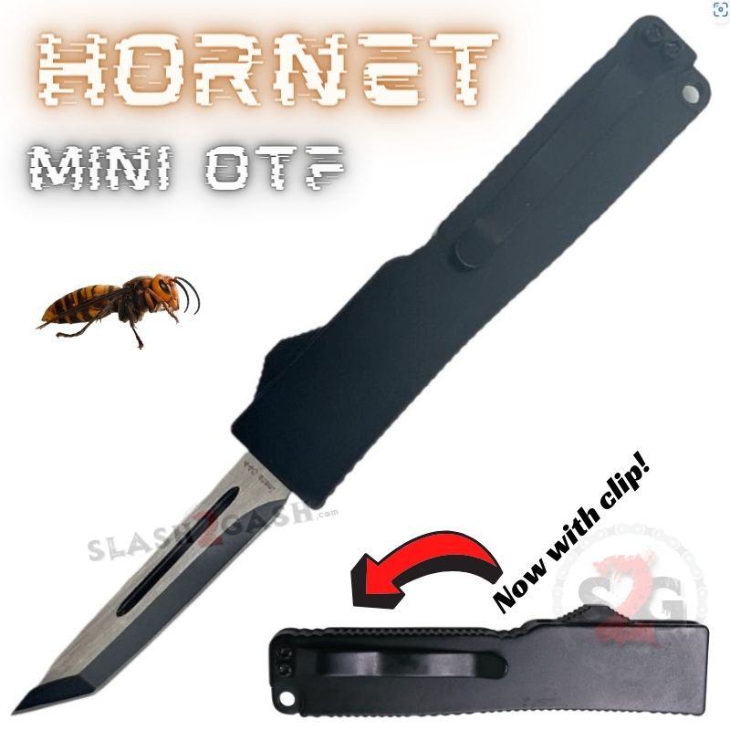 Key Chain Mini OTF Knife Switch Blade Tanto w/ Clip - Black Hornet Knife-OTF - Tophatter Daily Deals