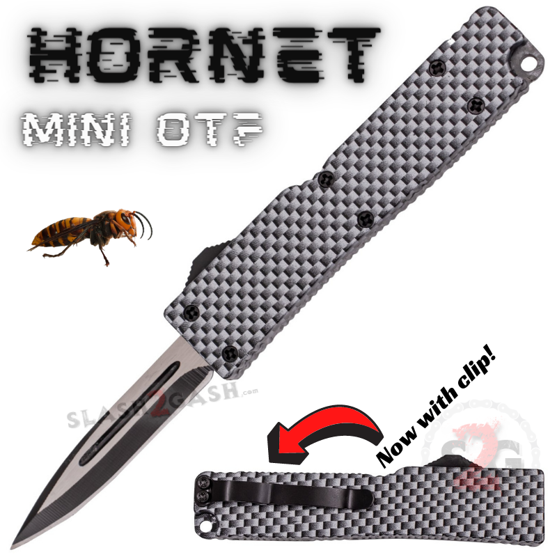 Keychain Mini OTF Knife Switchblade w/ Clip - Carbon Fiber Hornet Knife-OTF - Tophatter Daily Deals
