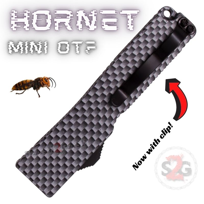 Keychain Mini OTF Knife Switchblade w/ Clip - Carbon Fiber Tanto Hornet Knife-OTF - Tophatter Daily Deals