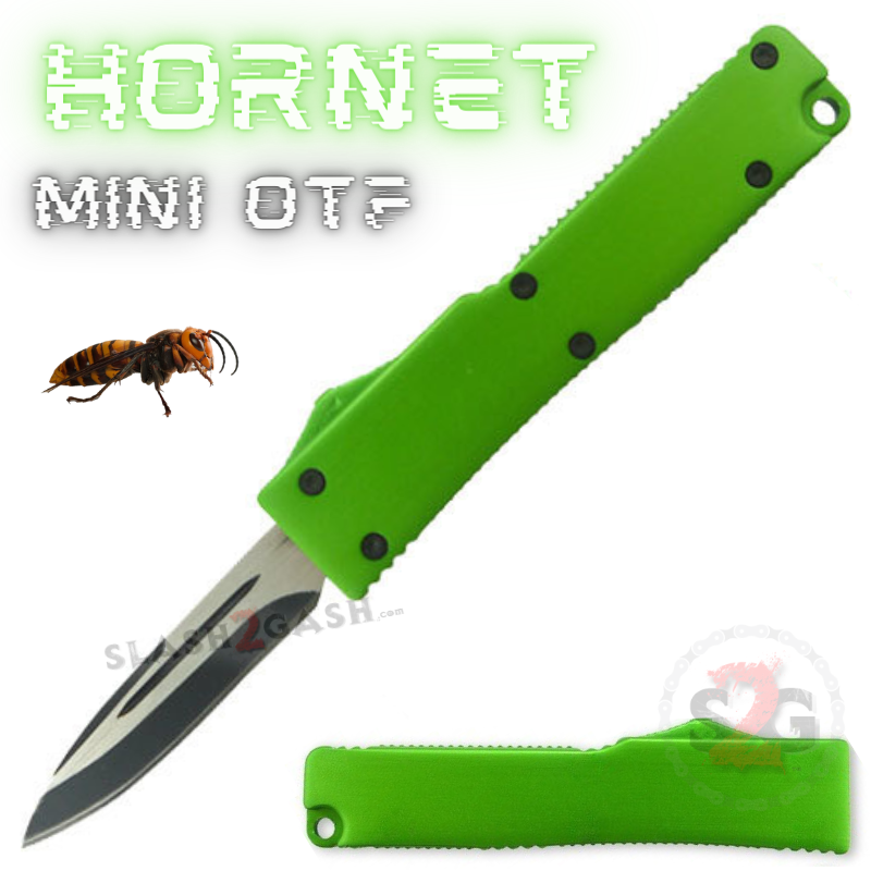 Hornet Mini OTF Knife Small Automatic Keychain Switchblade - Asst. colors Green - Single Edge Knife-OTF - Tophatter Daily Deals