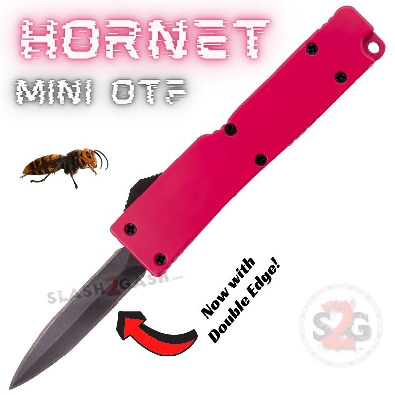 Keychain Mini OTF Knife Switchblade Dagger w/ Clip - Hot Pink Hornet Knife-OTF - Tophatter Daily Deals
