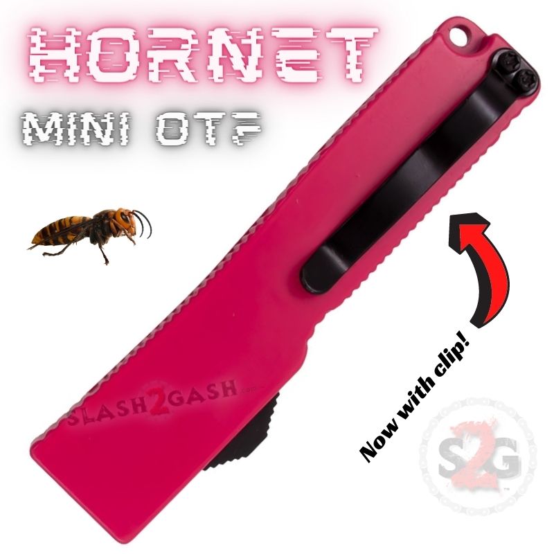 Keychain Mini OTF Knife Switchblade Dagger w/ Clip - Hot Pink Hornet Knife-OTF - Tophatter Daily Deals