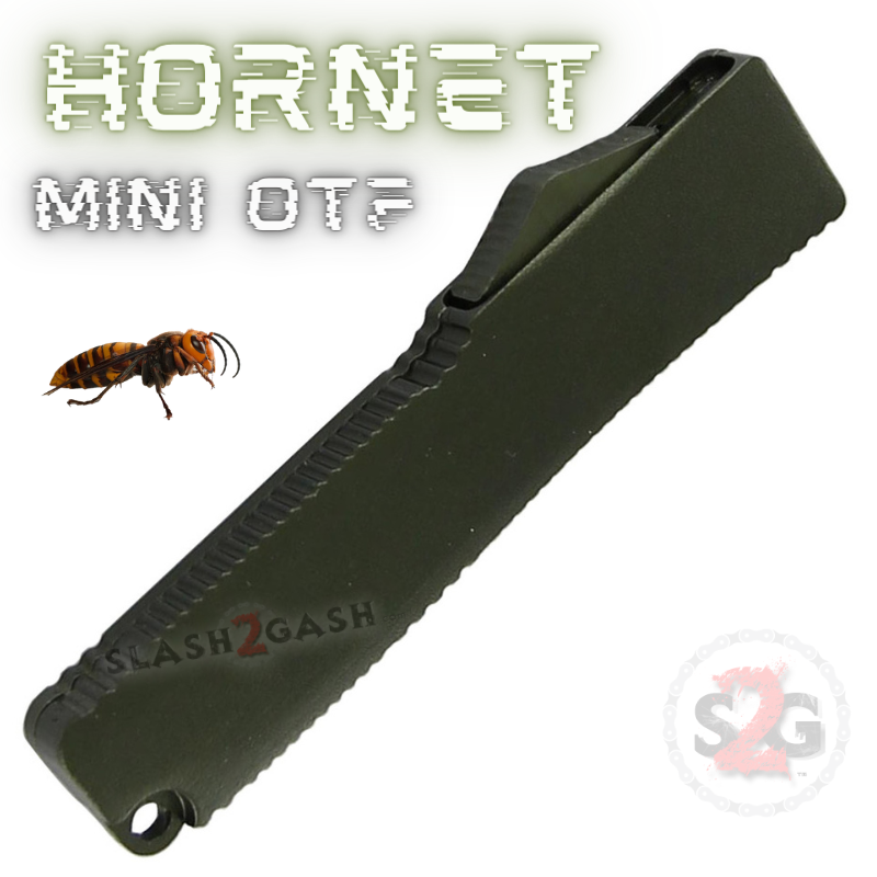Keychain Mini OTF Knife Switchblade Single Edge - OD Green Hornet Knife-OTF - Tophatter Daily Deals