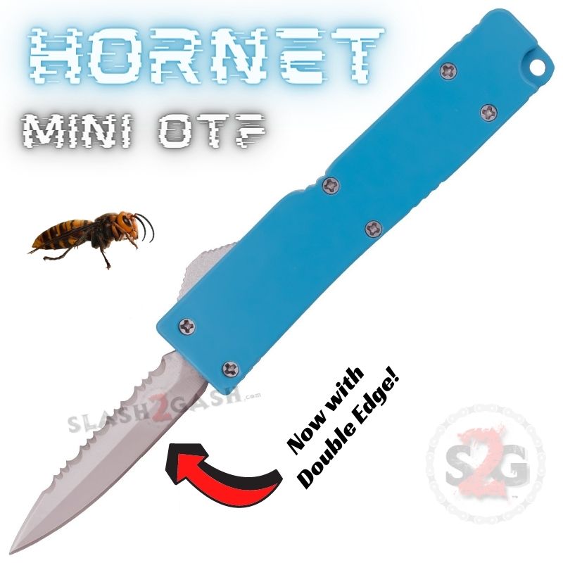 Keychain Mini OTF Knife Switchblade Dagger w/ Clip - Teal Hornet Knife-OTF - Tophatter Daily Deals