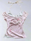 Hot American Strappy Letter Print T-Shirt Millennial Fashion Street Trend Casual Y2K Top 6 - Tophatter Daily Deals