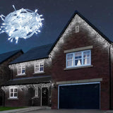 House Exterior Christmas Lights - 29.5ft/9m 240 LED Outdoor Fairy Lights Icicle Lights With 8 Modes For Window, Roof, Garden, Wall, Gazebo Christmas - Tophatter Daily Deals