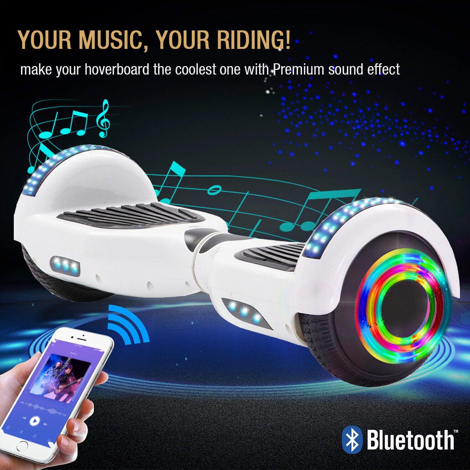 Electric Self Balancing Scooter - 500W Hoverboard For Kids Bluetooth LED Segway Sports & Outdoor - Tophatter Daily Deals