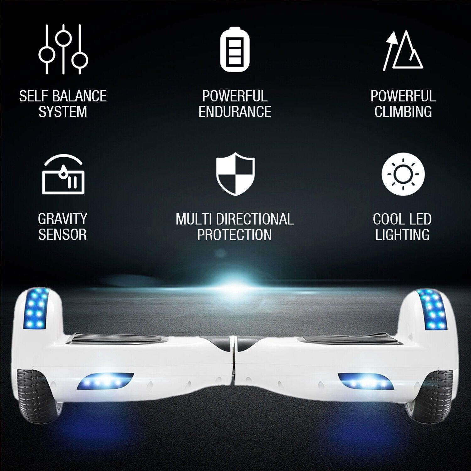 Electric Self Balancing Scooter - 500W Hoverboard For Kids Bluetooth LED Segway Sports & Outdoor - Tophatter Daily Deals