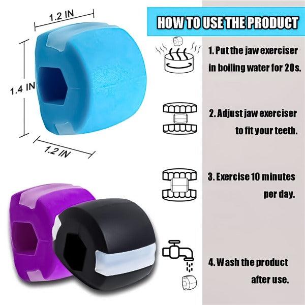 Jawline Exercise Ball - Jaw Exerciser 3 Pack with 3 Strengths Jawline Toner for Men and Women with Necklace and Storage Containers Hot Sale - Tophatter Daily Deals