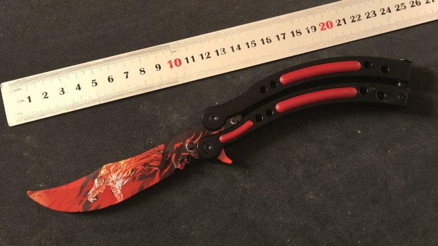 22 colors CSGO Butterfly Knife TRAINER Dull Spring Latch PRACTICE Balisong Howl Knife-Balisong - Tophatter Daily Deals