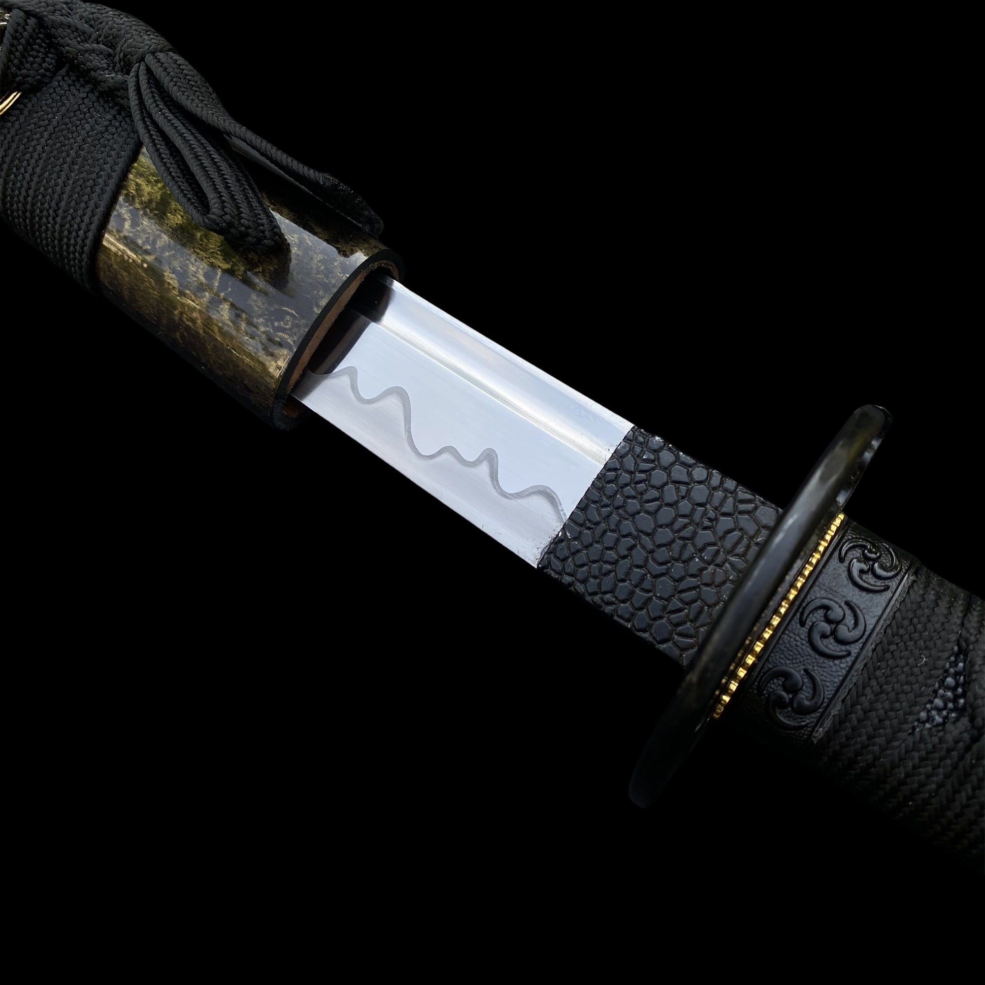 Japanese Traditional Katana Mitsudomoe Kamon Carbon Steel Blade - Tophatter Daily Deals