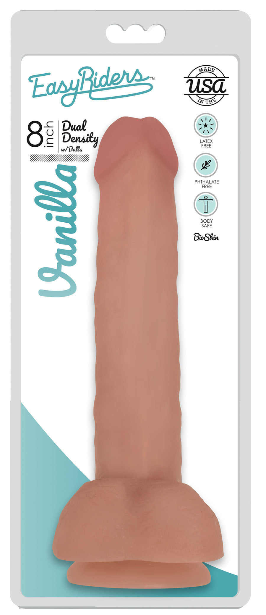 Easy Riders 8 Inch Slim Bioskin Dong With Balls in Vanilla > Dildos > Slim Dildos - Tophatter Daily Deals